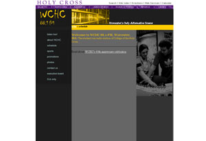 WCHC - Holy Cross Radio Station Website Preview